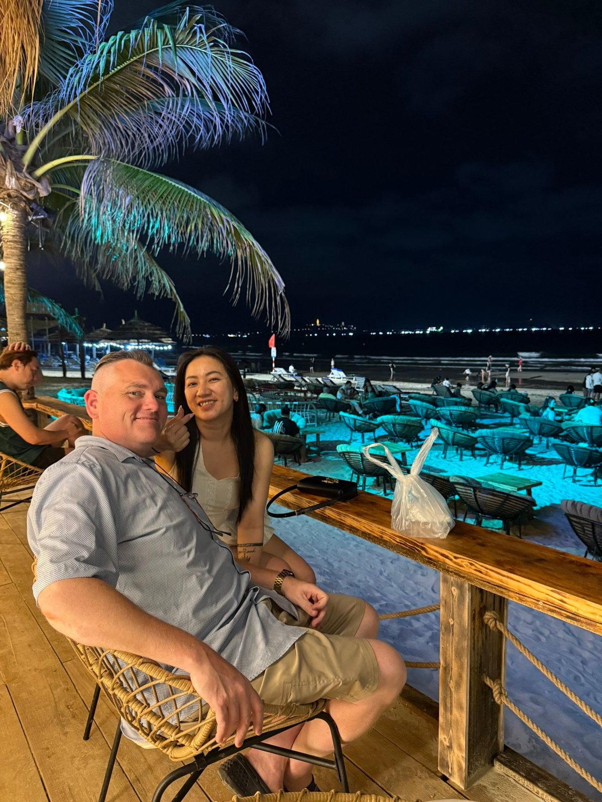Date night on the deck at Casa Bay, Mỹ Khê.
