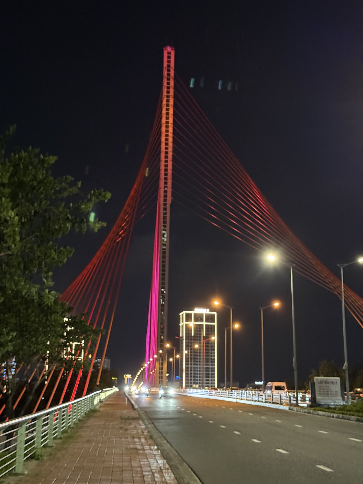 The Trần Thị Lý Bridge, on my walk during dinner.