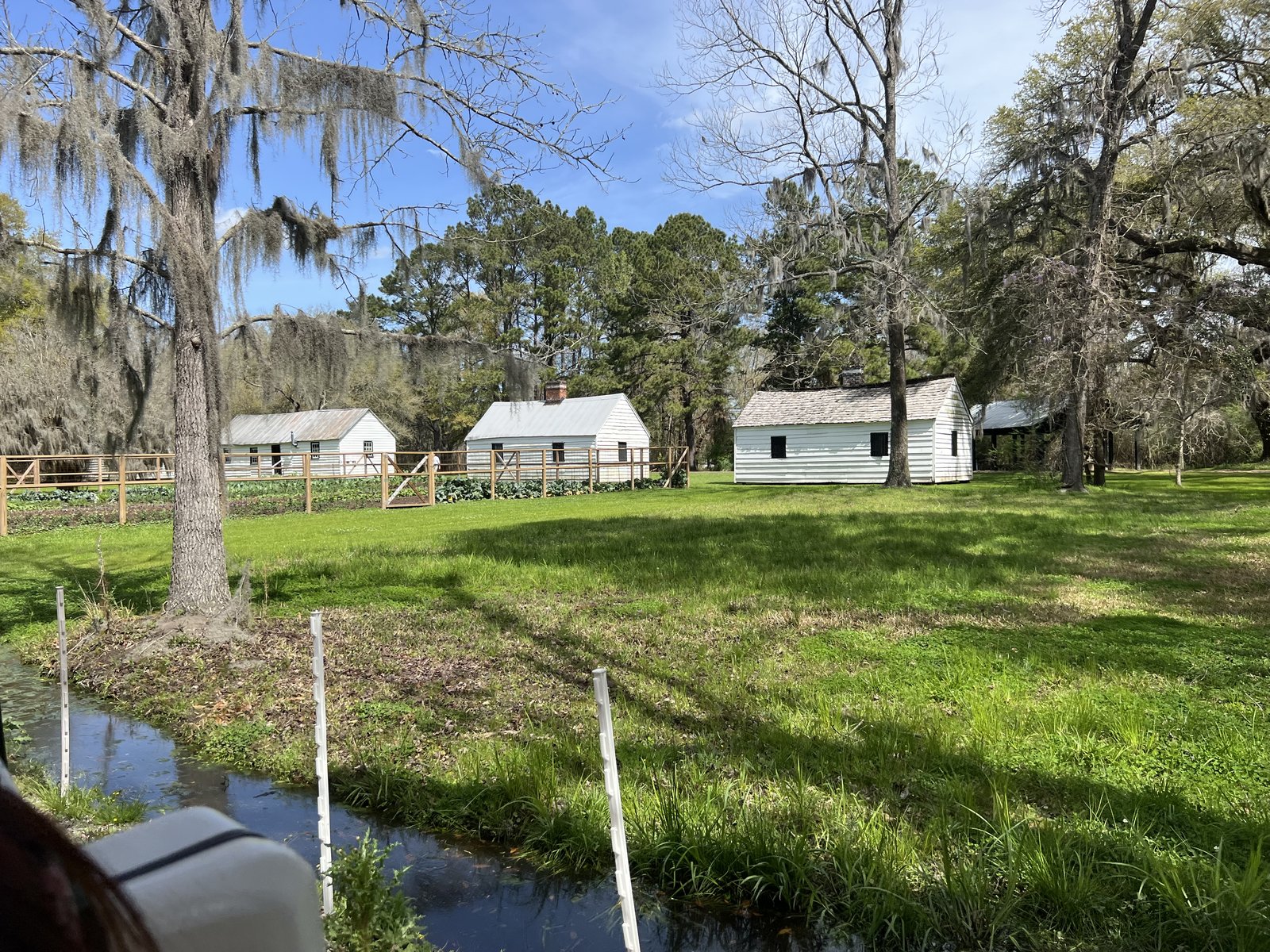 The restored cabins, seen from the tram.
