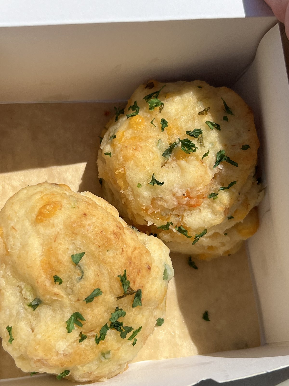Cheese biscuits from a trailer on King Street.