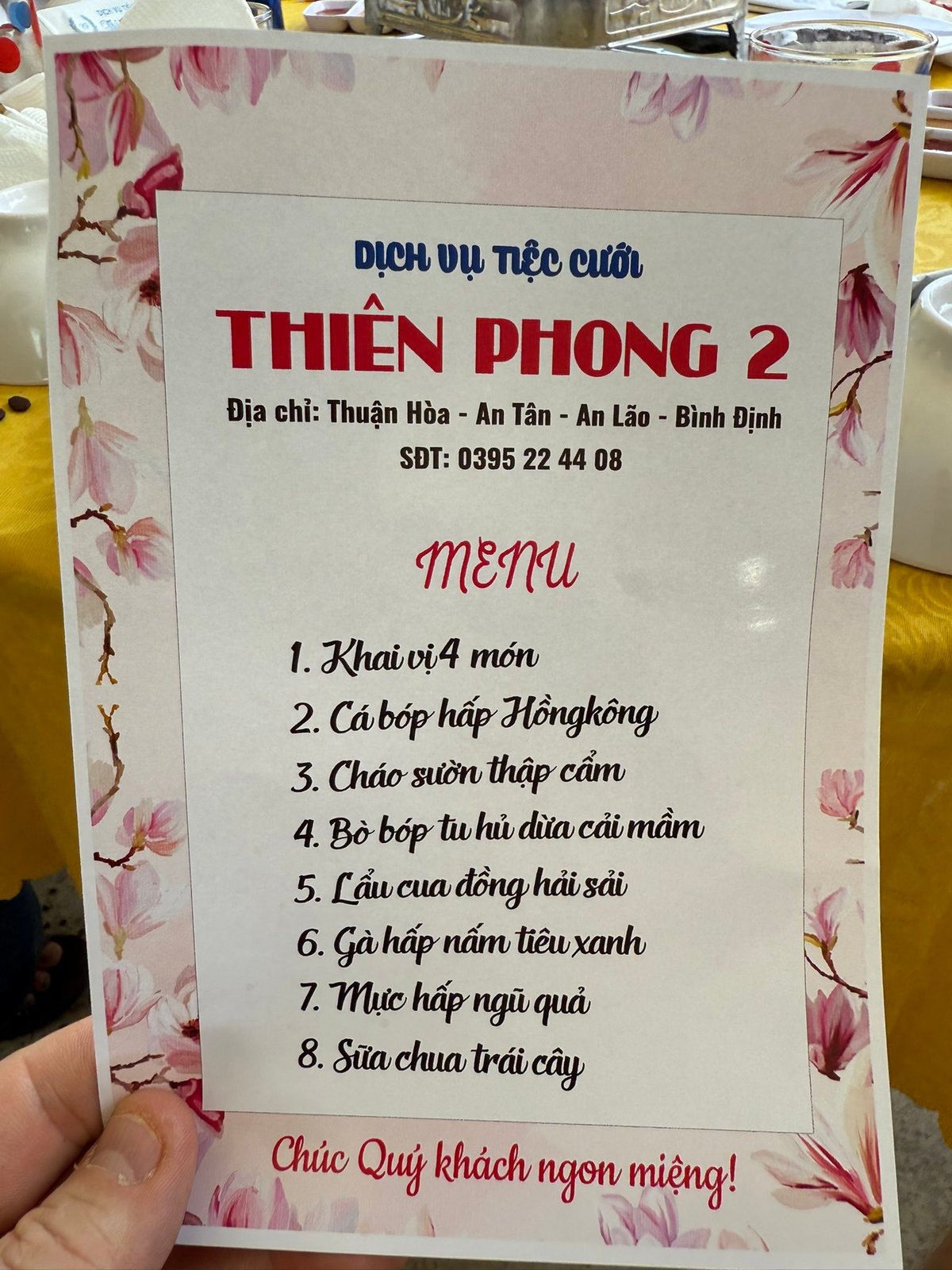 Eight courses, by Thiên Phong 2.