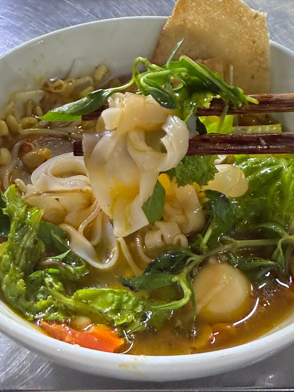 Another bowl from the market, chopsticks up.