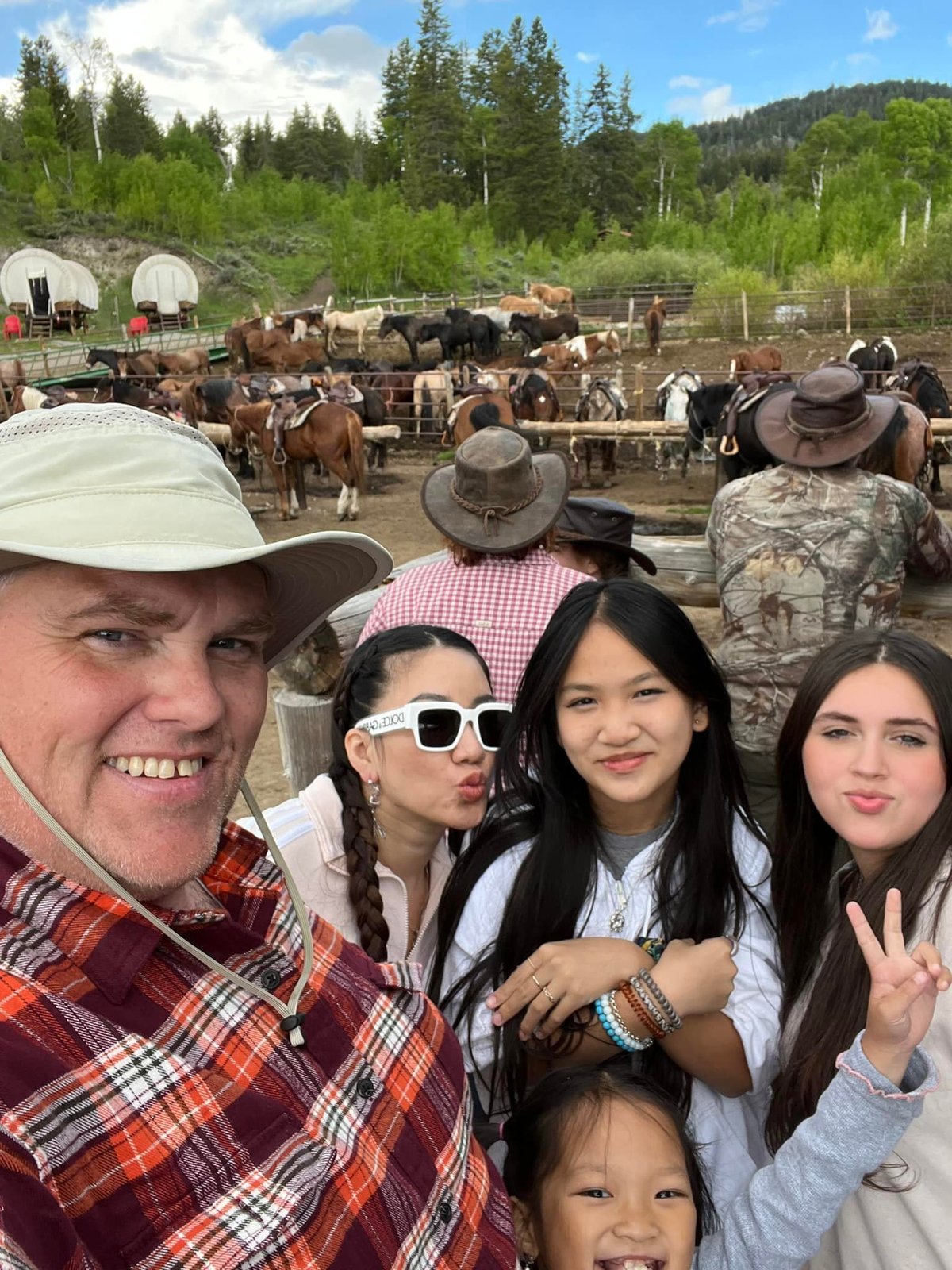 The five of us at the corral in Wyoming, on Lisa's eleventh birthday, 2023.