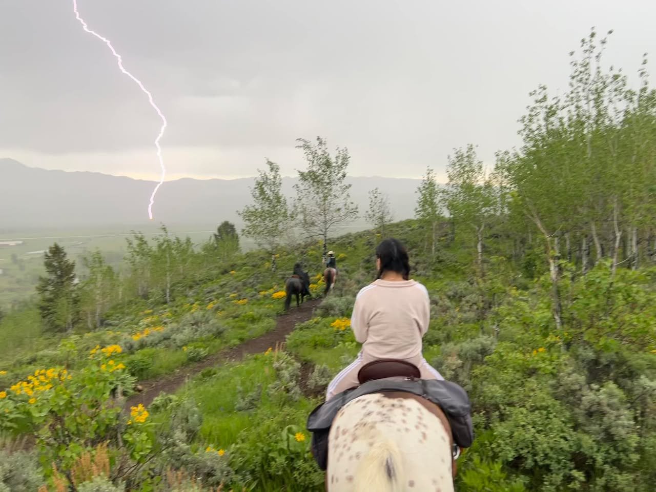 Horseback riding in the Tetons when a storm rolled in over the mountains, on Lisa's eleventh birthday. One of the greatest pictures I have ever taken.