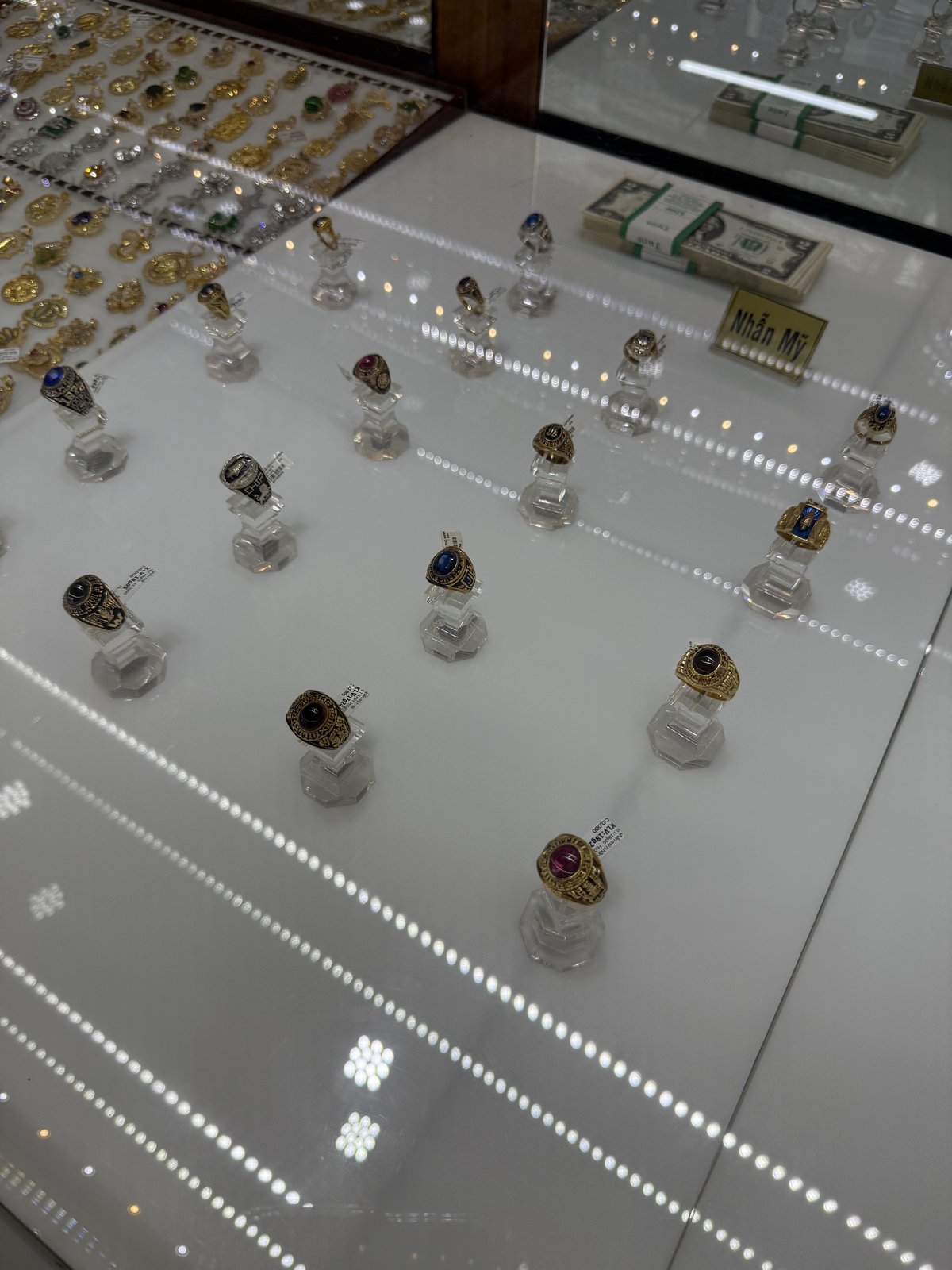 A case of class rings at Tuấn Kim Long.