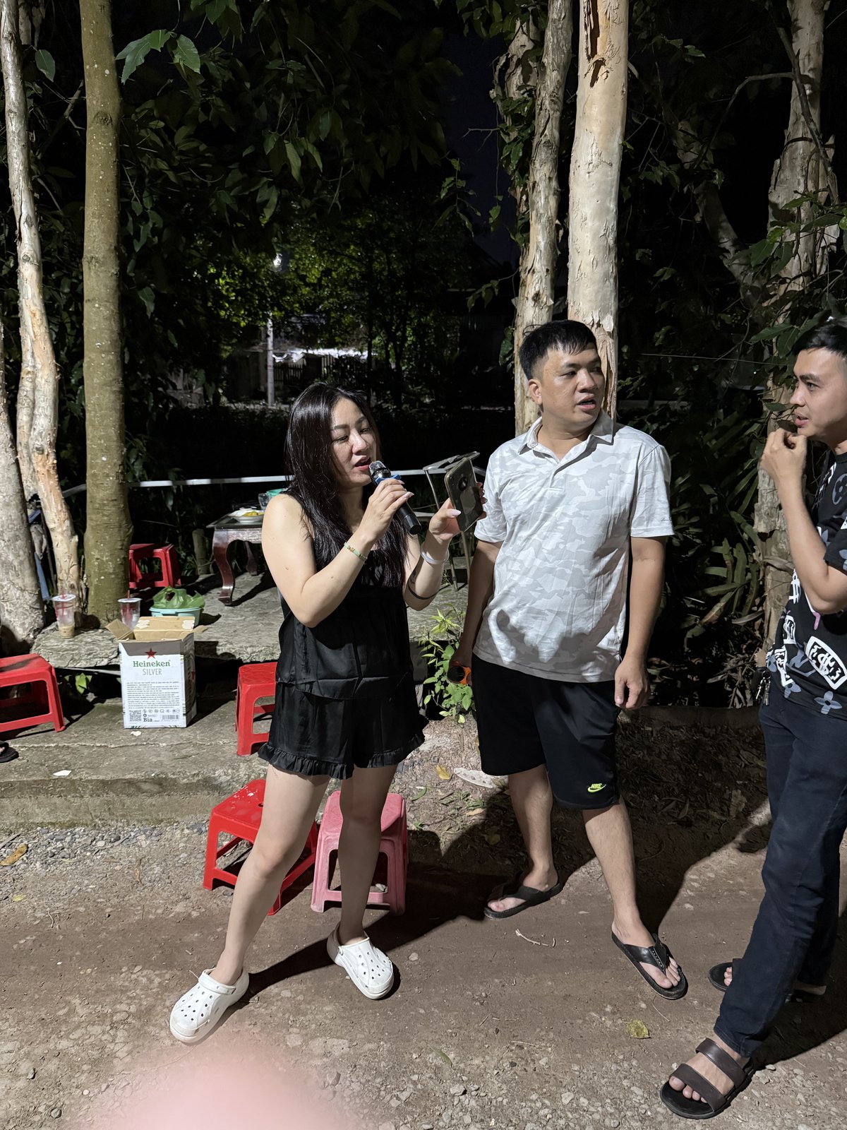 Karaoke on the river's edge.